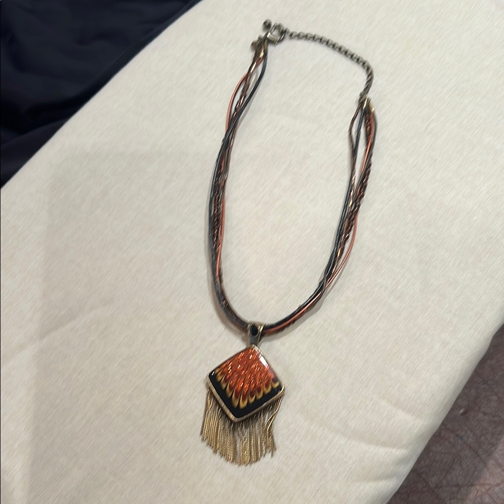 CHICO’S - Elegant Multicolor Necklace with Fringe